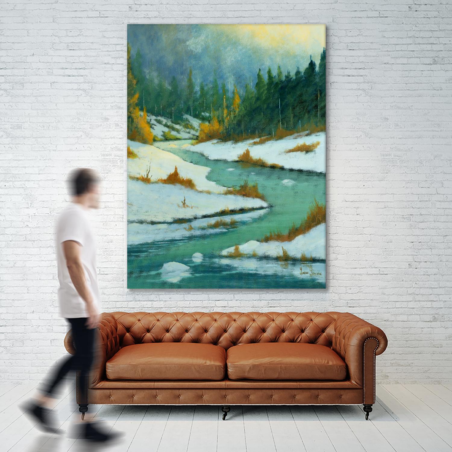 Le dégel by Yvon Lemieux on GIANT ART - green landscape