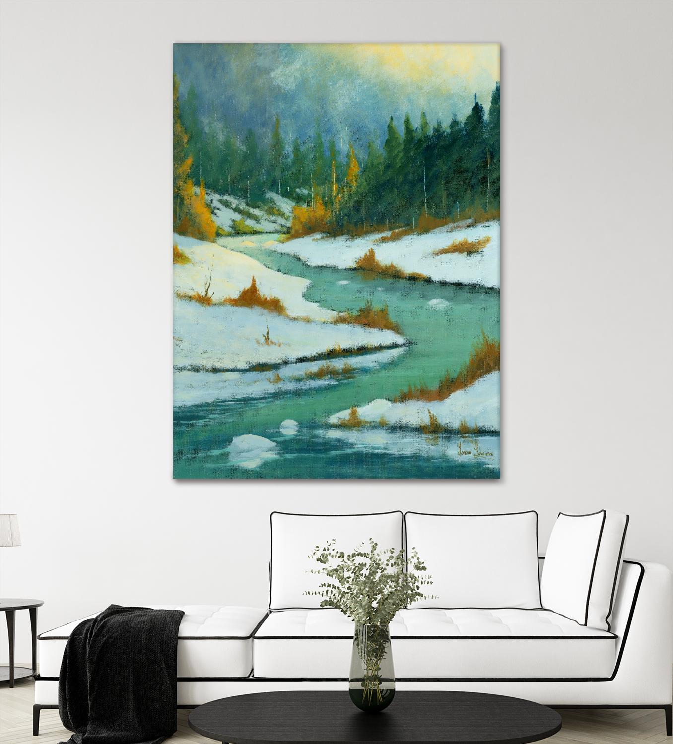 Le dégel by Yvon Lemieux on GIANT ART - green landscape