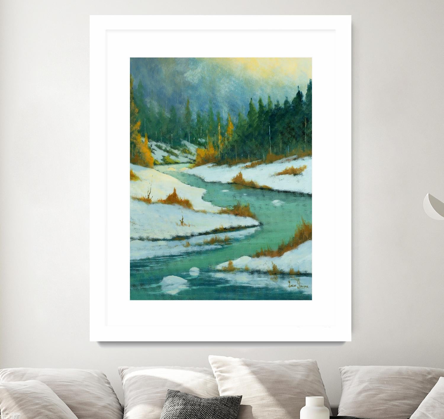 Le dégel by Yvon Lemieux on GIANT ART - green landscape artistes du québec