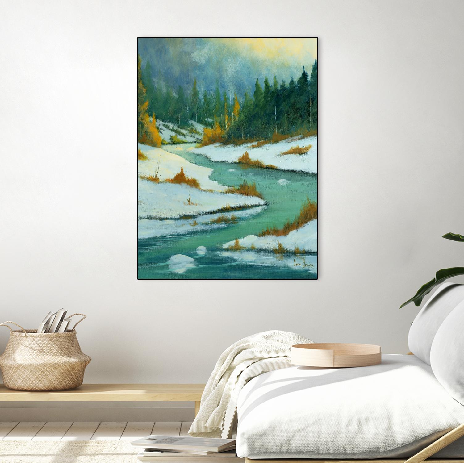 Le dégel by Yvon Lemieux on GIANT ART - green landscape