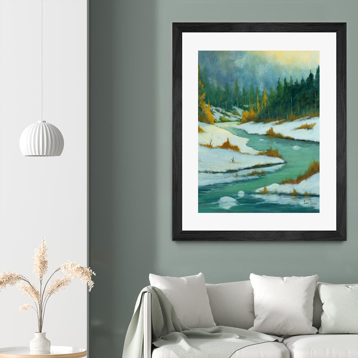 Le dégel by Yvon Lemieux on GIANT ART - green landscape artistes du québec