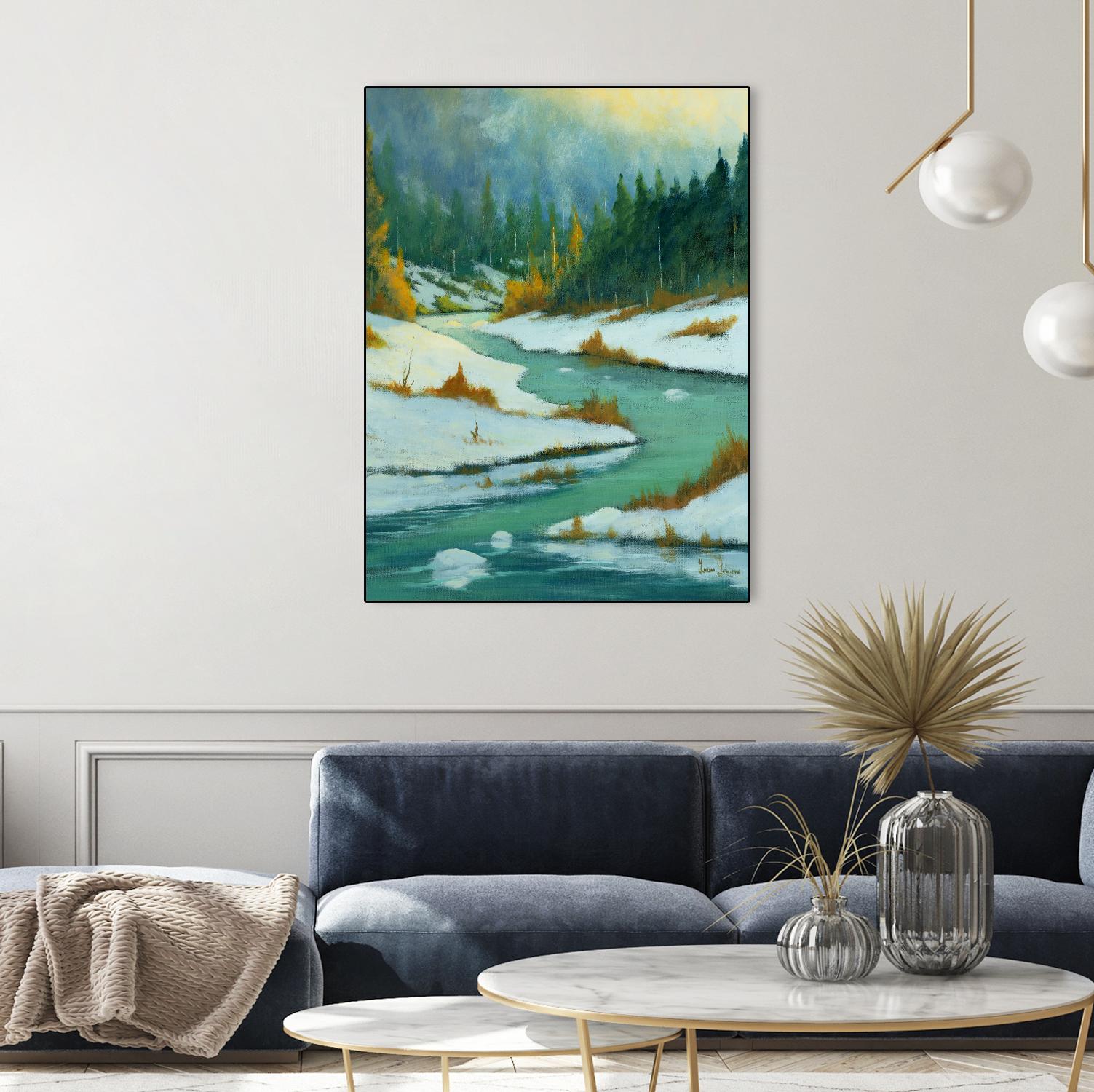 Le dégel by Yvon Lemieux on GIANT ART - green landscape