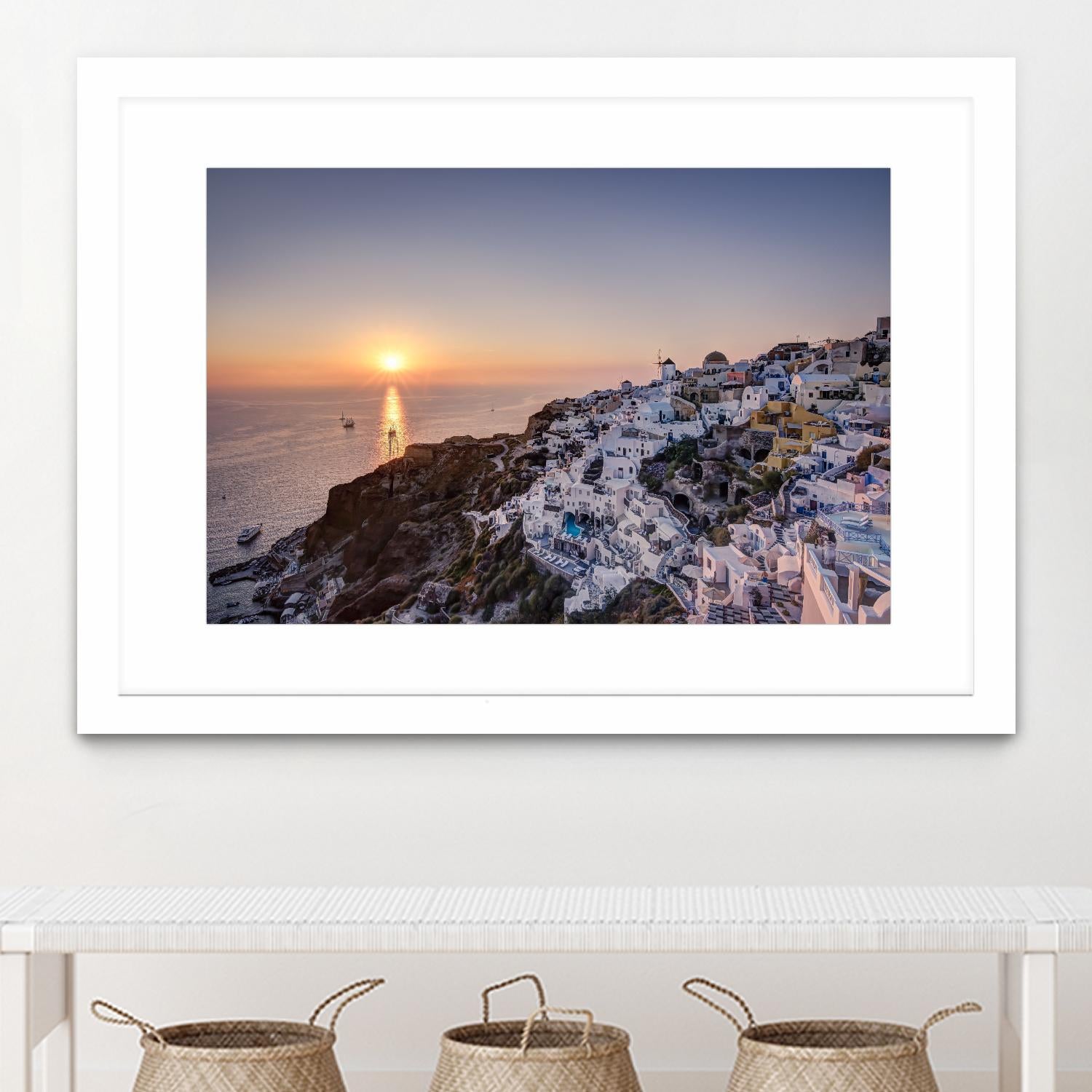 Sailing into the sunset, Oia, Greece by Nick Jackson on GIANT ART - blue landscape