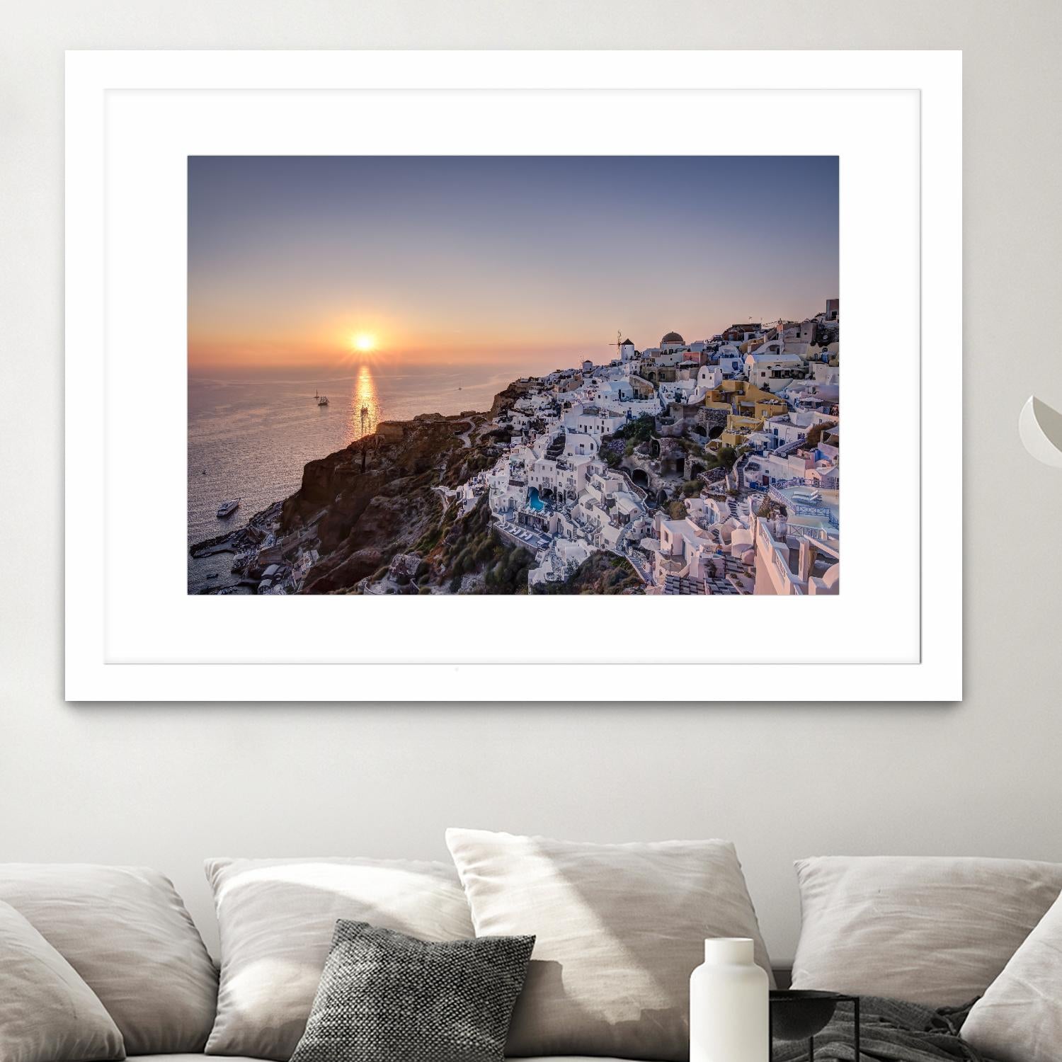 Sailing into the sunset, Oia, Greece by Nick Jackson on GIANT ART - blue landscape