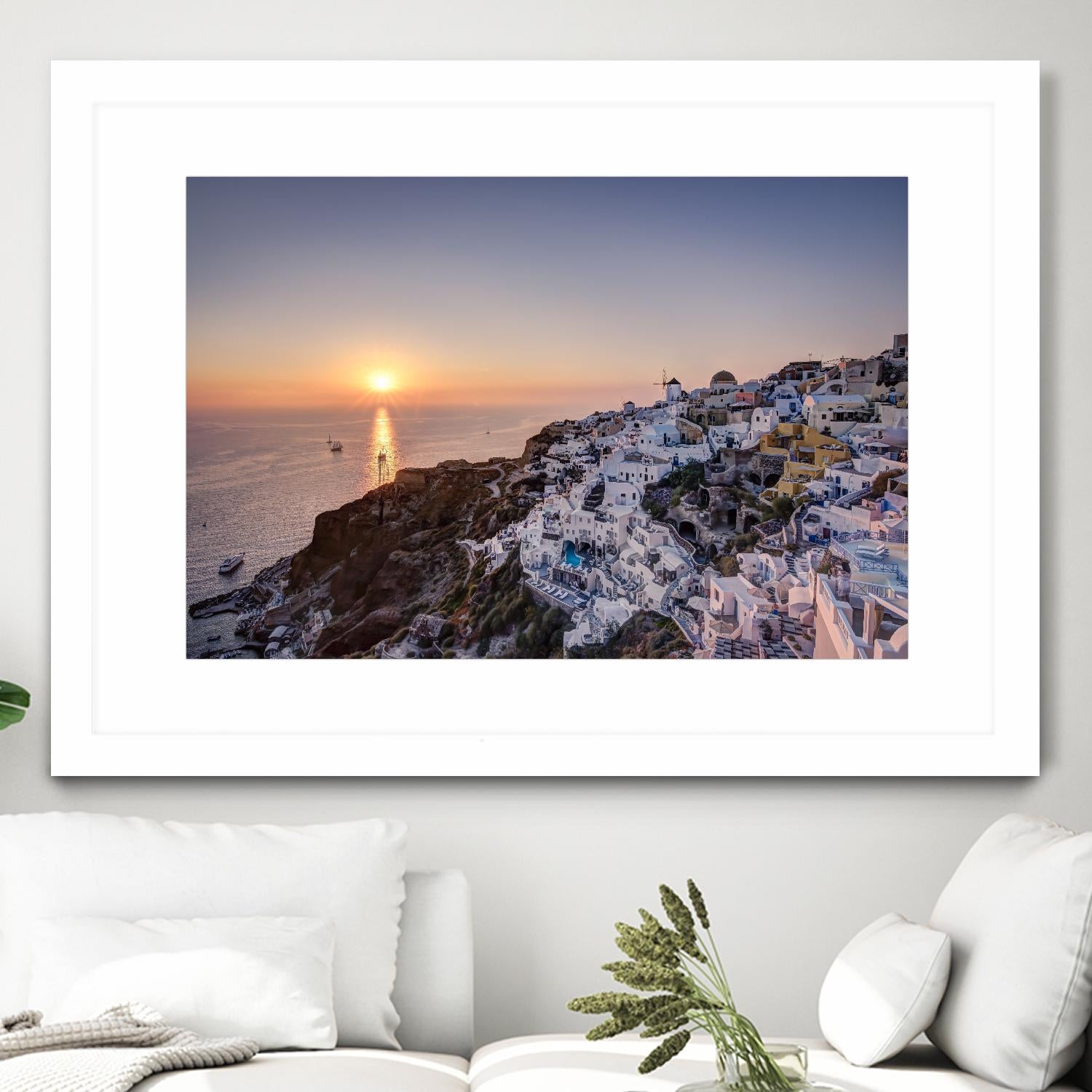 Sailing into the sunset, Oia, Greece by Nick Jackson on GIANT ART - blue landscape