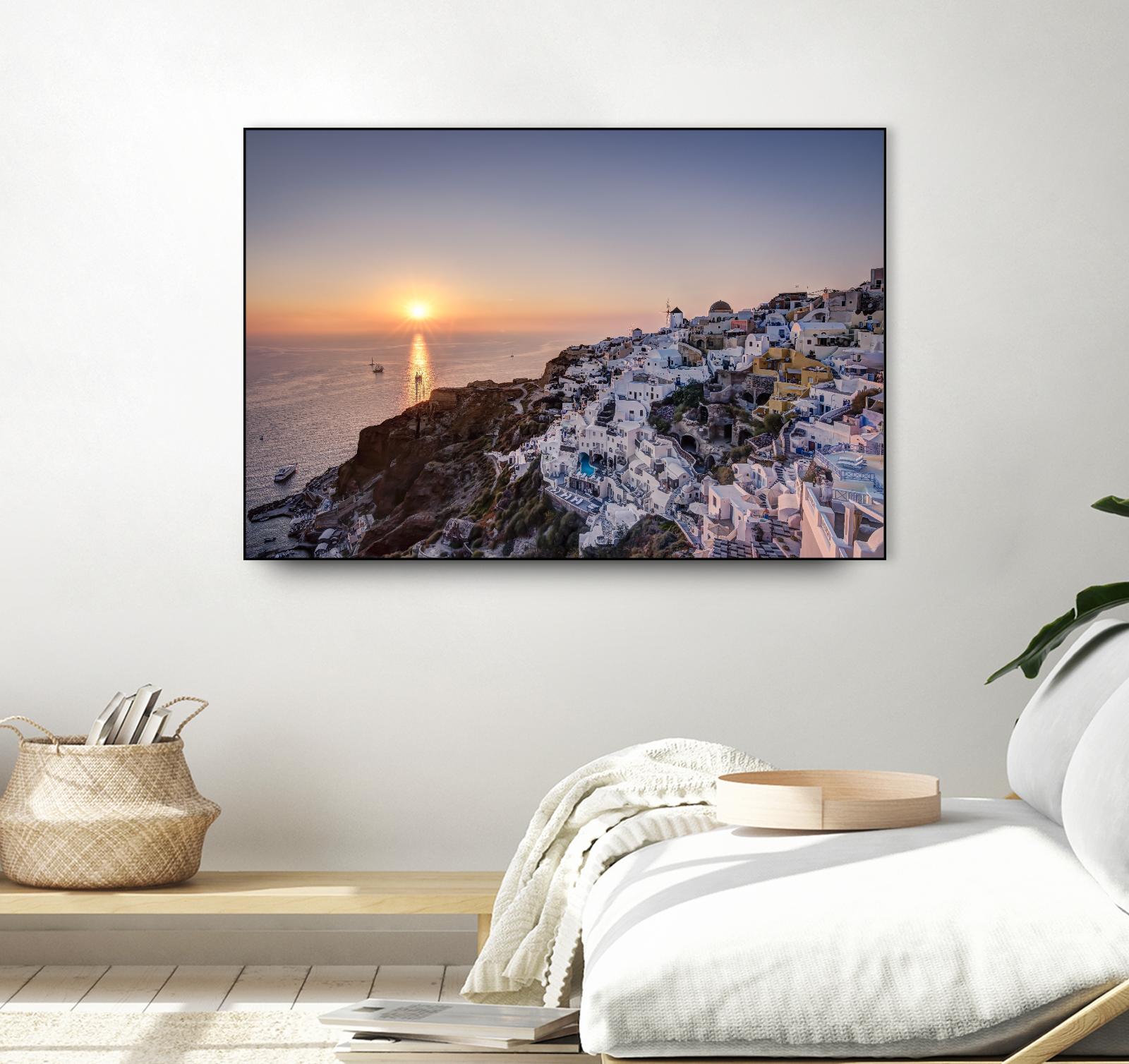 Sailing into the sunset, Oia, Greece by Nick Jackson on GIANT ART - blue landscape