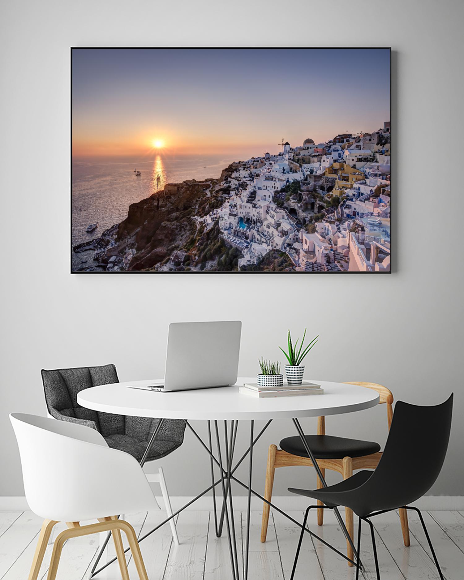 Sailing into the sunset, Oia, Greece by Nick Jackson on GIANT ART - blue landscape