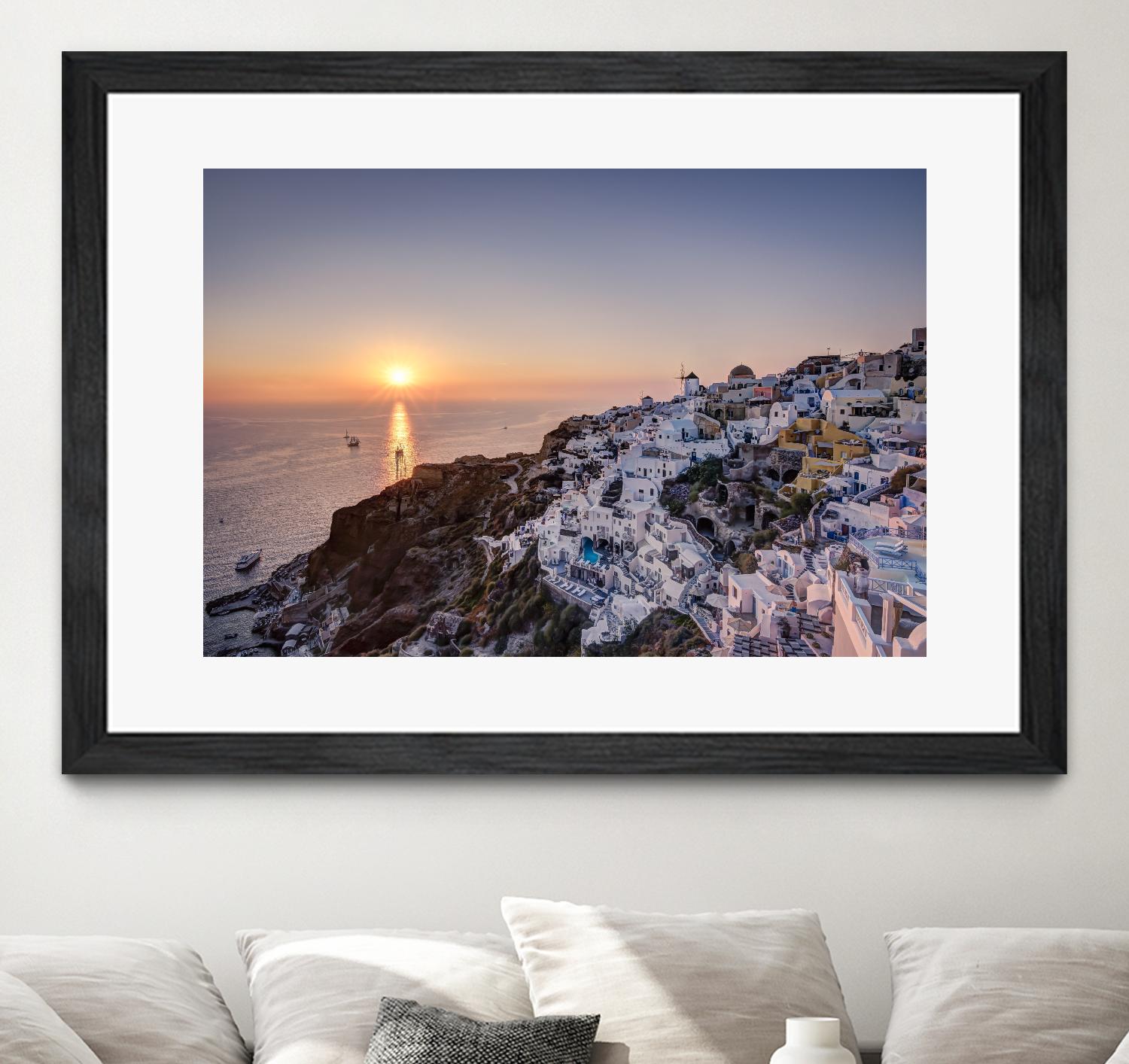 Sailing into the sunset, Oia, Greece by Nick Jackson on GIANT ART - blue landscape