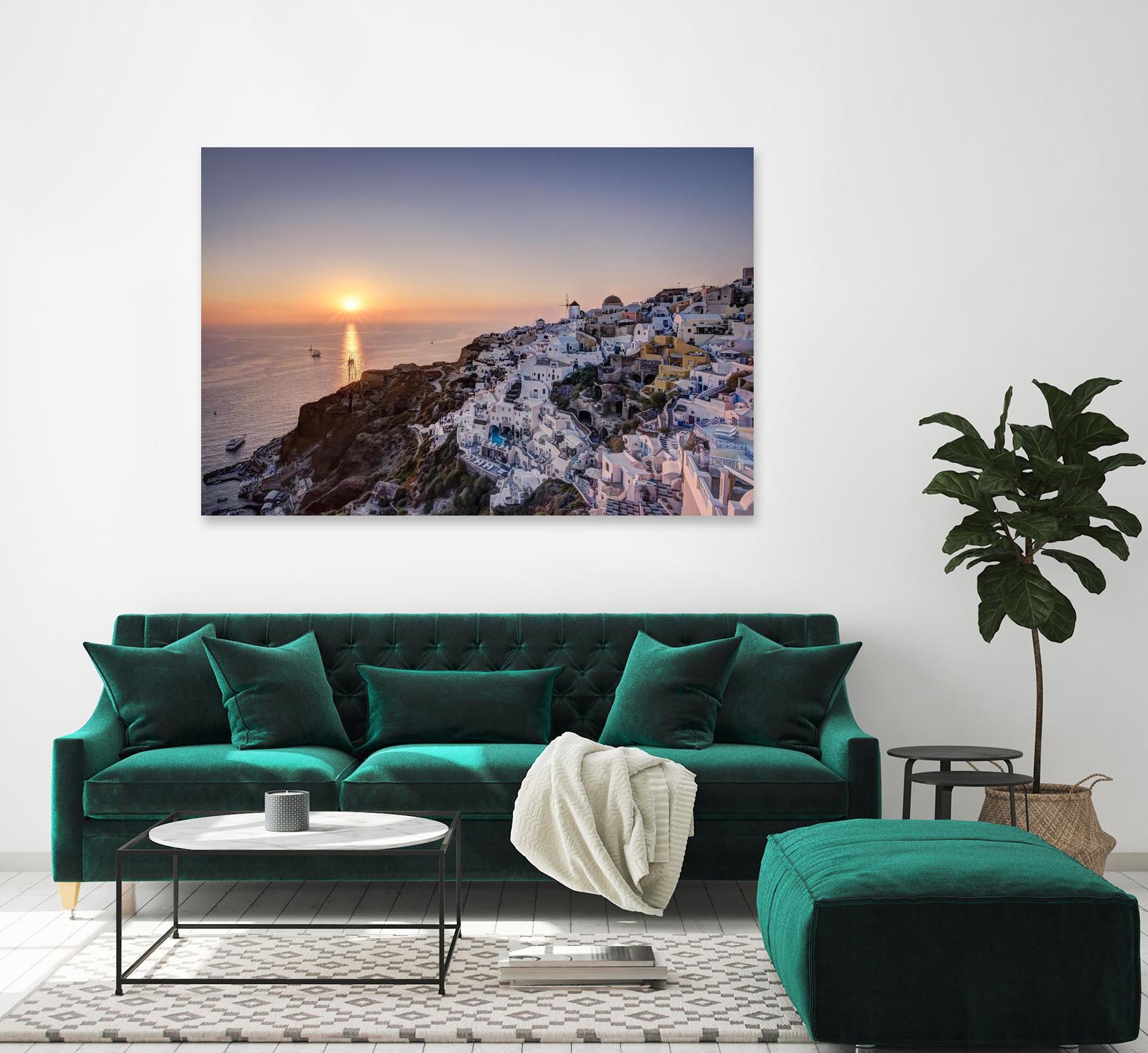 Sailing into the sunset, Oia, Greece by Nick Jackson on GIANT ART - blue landscape