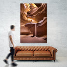 Sand pours through Antelope Canyon by Nick Jackson on GIANT ART - yellow landscape