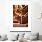 Sand pours through Antelope Canyon by Nick Jackson on GIANT ART - yellow landscape