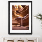 Sand pours through Antelope Canyon by Nick Jackson on GIANT ART - yellow landscape