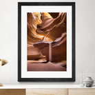 Sand pours through Antelope Canyon by Nick Jackson on GIANT ART - yellow landscape