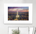 The sparkling lights of the Eiffel Tower by Nick Jackson on GIANT ART - pink city scene