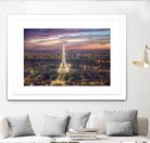 The sparkling lights of the Eiffel Tower by Nick Jackson on GIANT ART - pink city scene