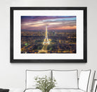 The sparkling lights of the Eiffel Tower by Nick Jackson on GIANT ART - pink city scene
