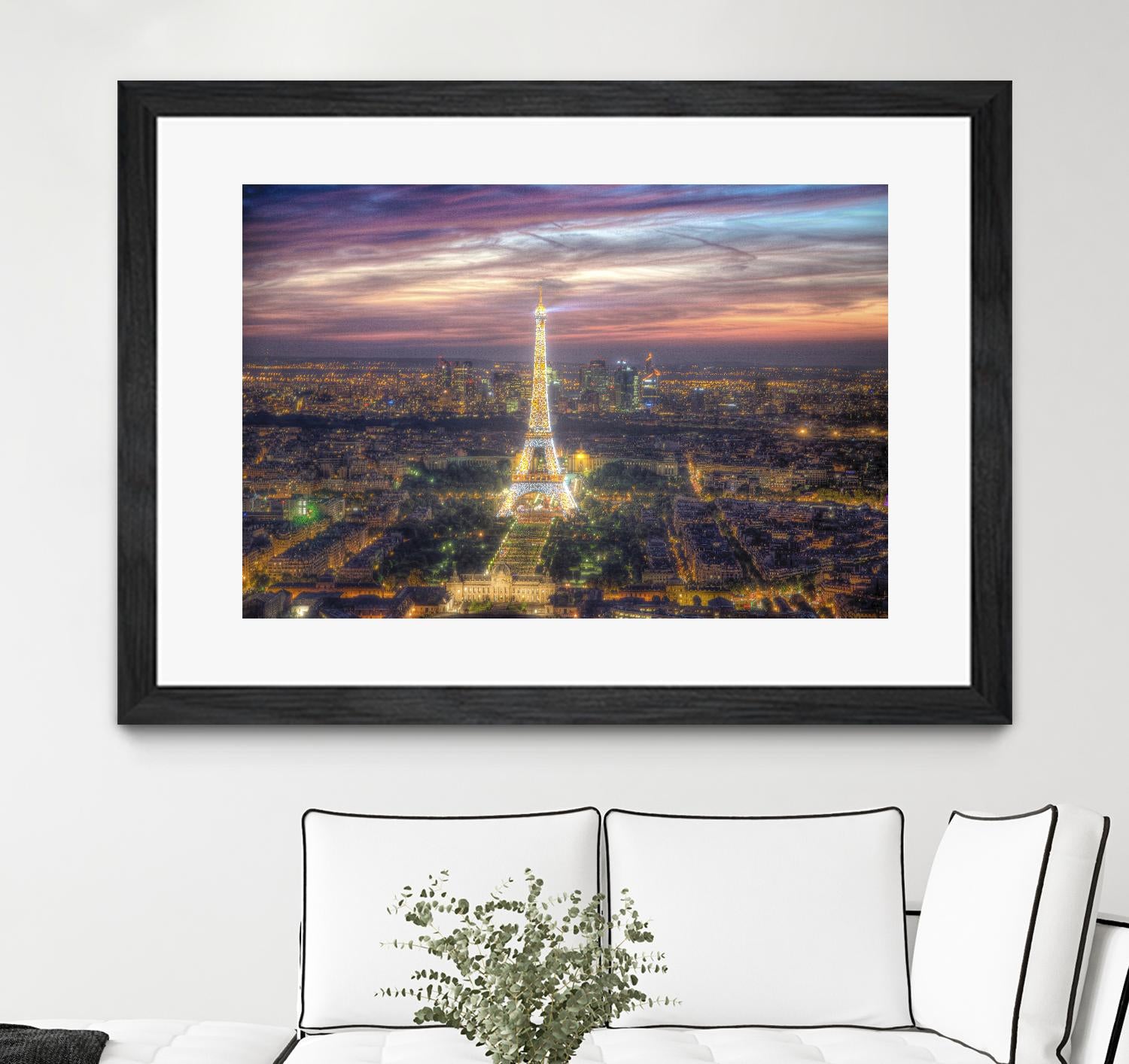 The sparkling lights of the Eiffel Tower by Nick Jackson on GIANT ART - pink city scene