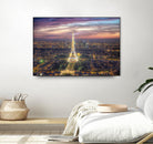 The sparkling lights of the Eiffel Tower by Nick Jackson on GIANT ART - pink city scene