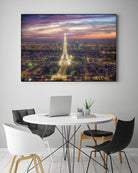 The sparkling lights of the Eiffel Tower by Nick Jackson on GIANT ART - pink city scene