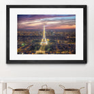 The sparkling lights of the Eiffel Tower by Nick Jackson on GIANT ART - pink city scene
