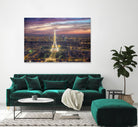 The sparkling lights of the Eiffel Tower by Nick Jackson on GIANT ART - pink city scene