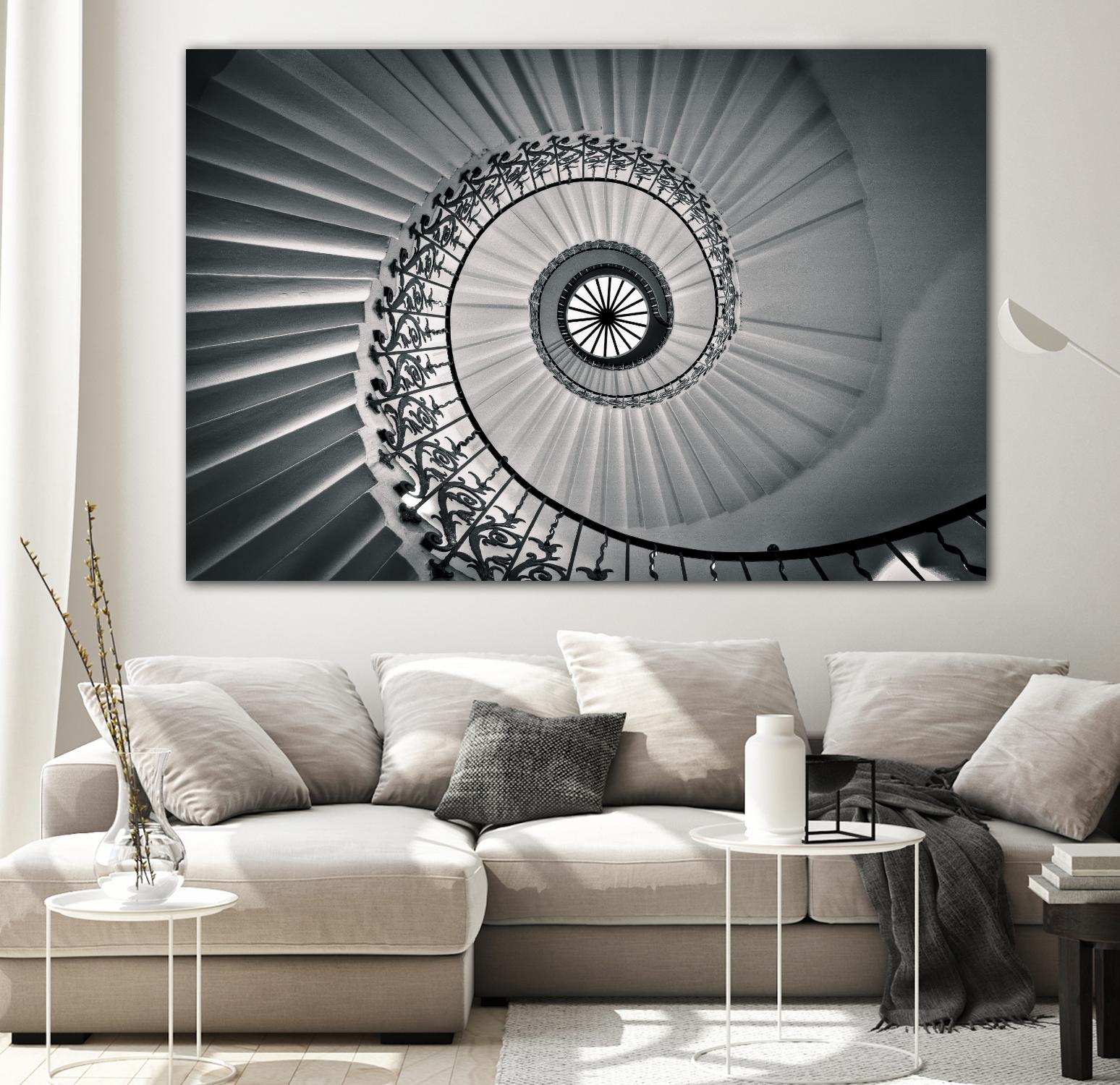 The Tulip Staircase, Greenwich by Nick Jackson on GIANT ART - black architectural