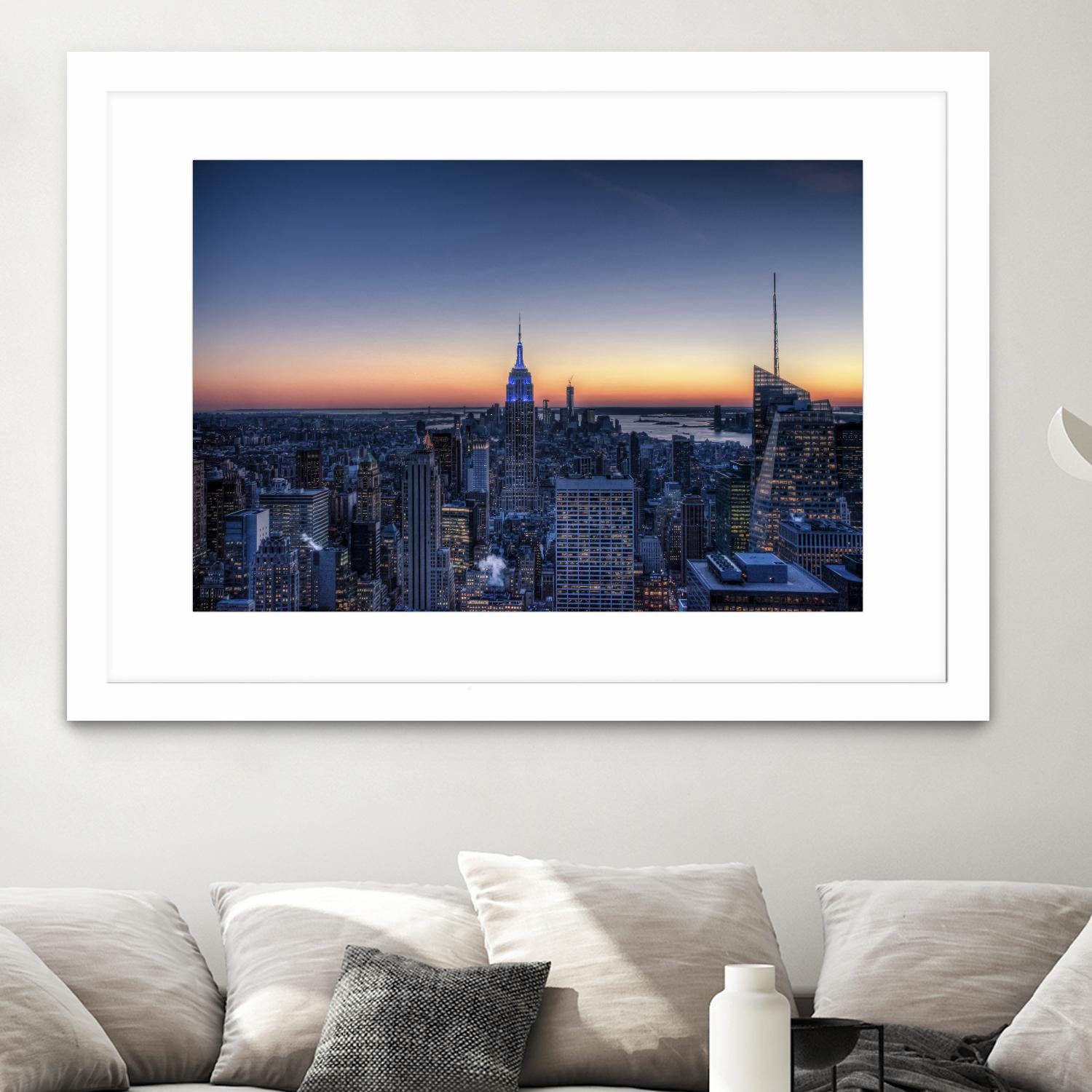 Top of the Rockefeller Center, New York by Nick Jackson on GIANT ART - blue city scene