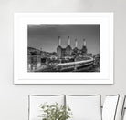 Trains pass Battersea Power Sation by Nick Jackson on GIANT ART - white city scene