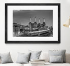 Trains pass Battersea Power Sation by Nick Jackson on GIANT ART - white city scene