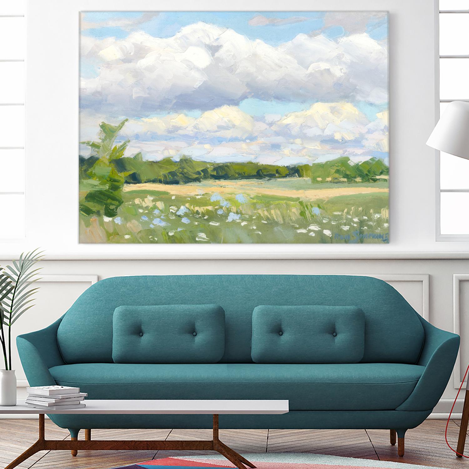 Blue Chickory Fields by Ron Simpkins on GIANT ART - blue landscape