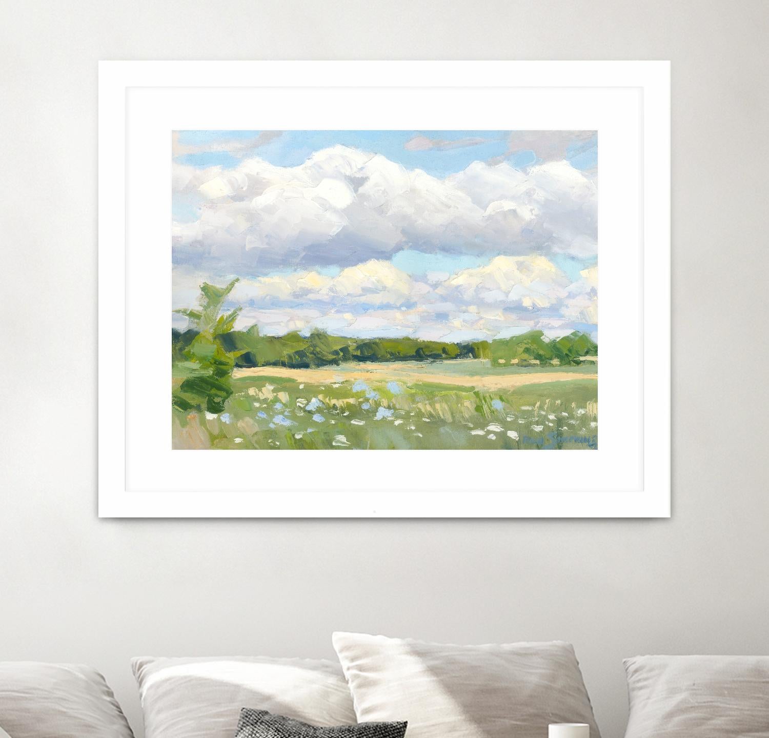 Blue Chickory Fields by Ron Simpkins on GIANT ART - green landscape canadiens