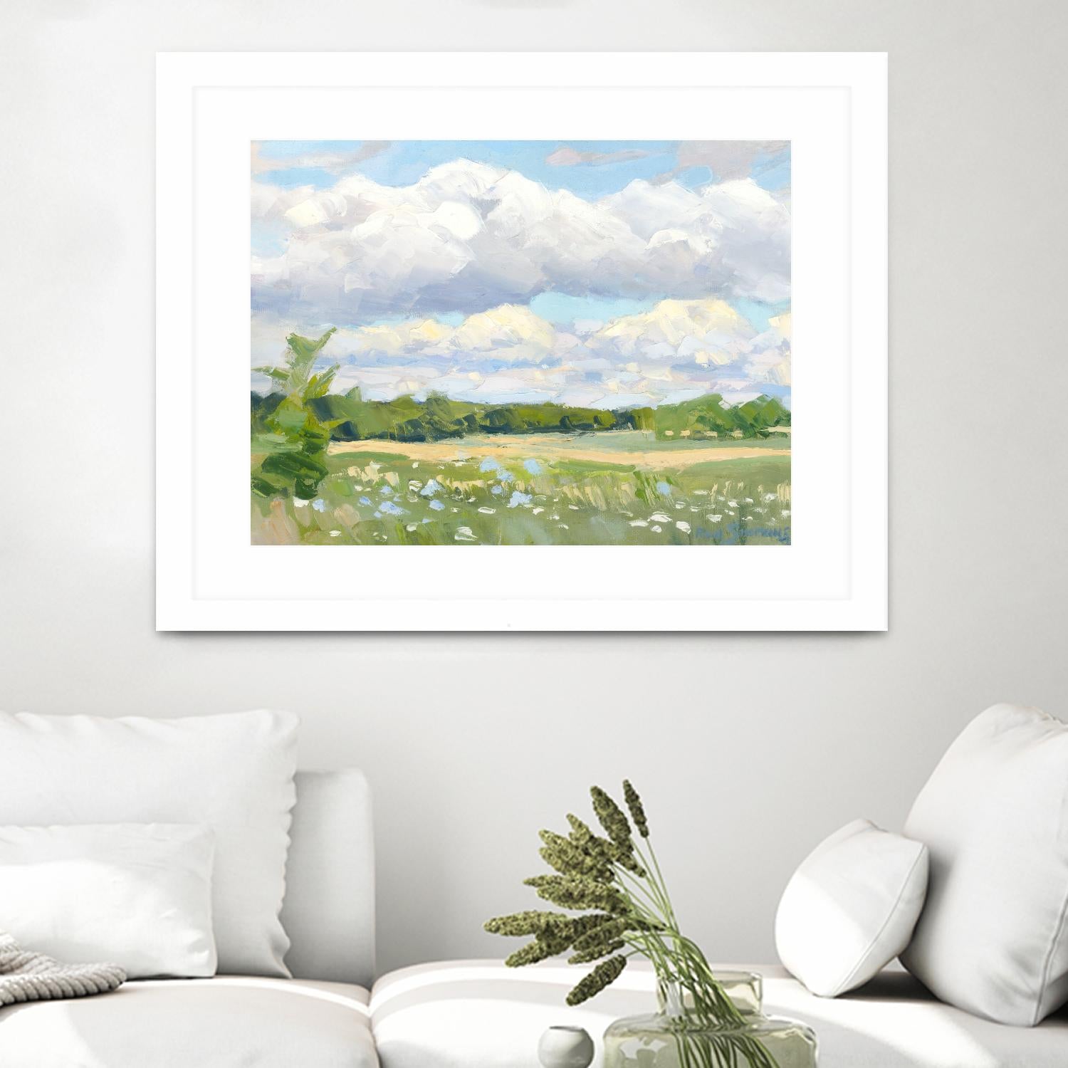 Blue Chickory Fields by Ron Simpkins on GIANT ART - green landscape canadiens