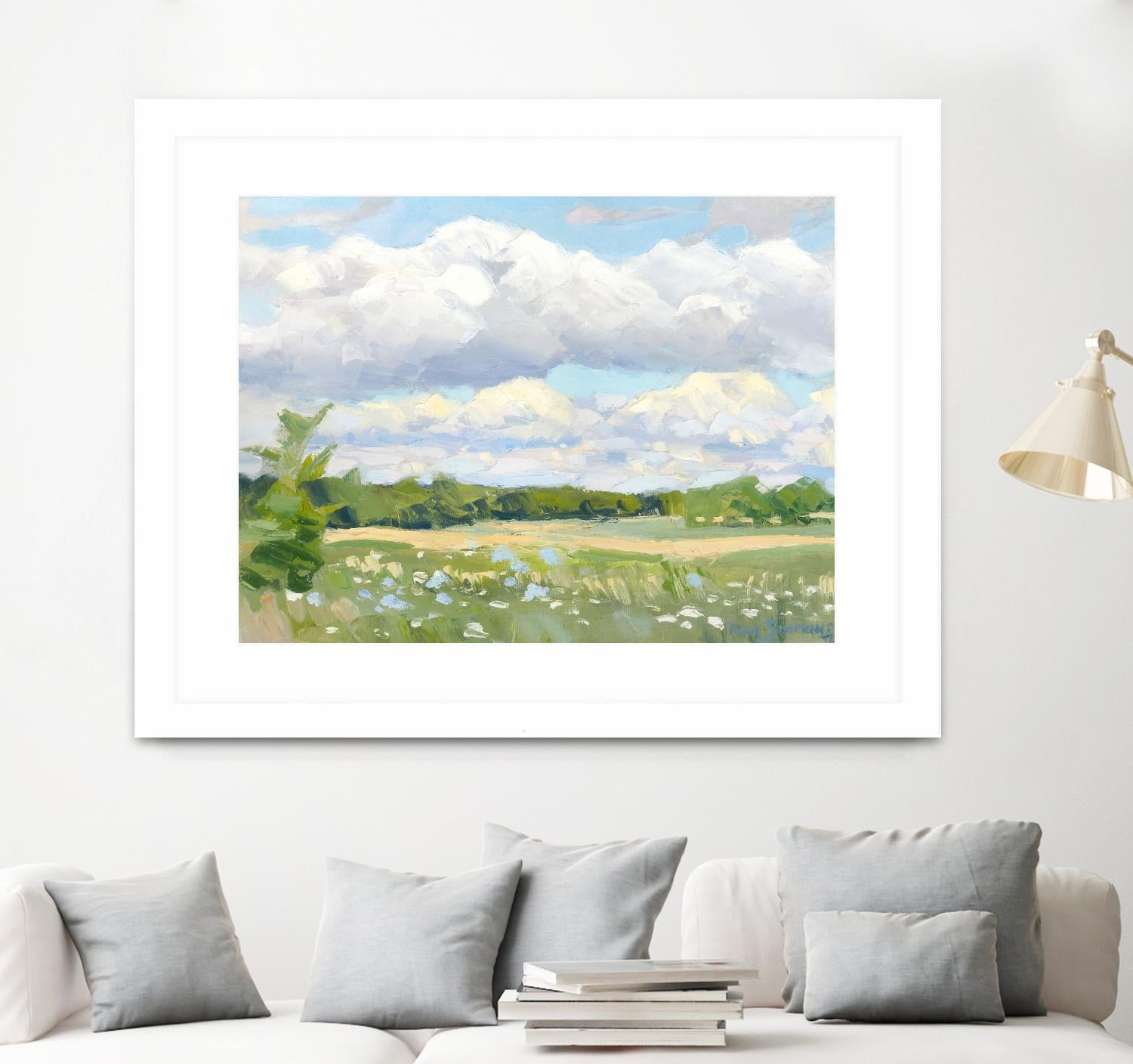 Blue Chickory Fields by Ron Simpkins on GIANT ART - green landscape canadiens