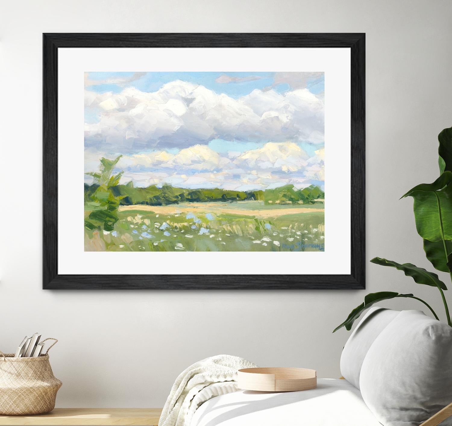 Blue Chickory Fields by Ron Simpkins on GIANT ART - green landscape canadiens