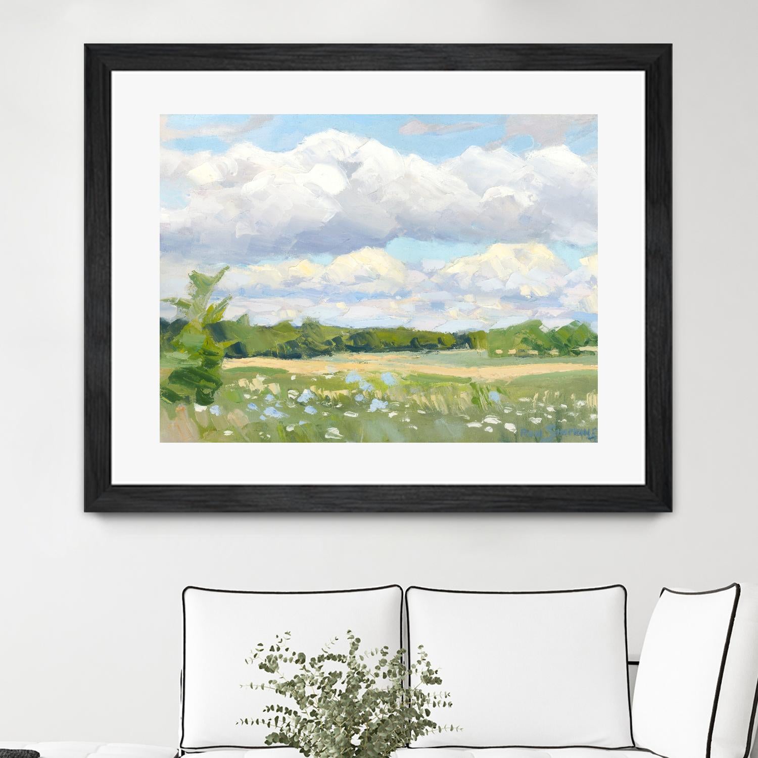 Blue Chickory Fields by Ron Simpkins on GIANT ART - green landscape canadiens