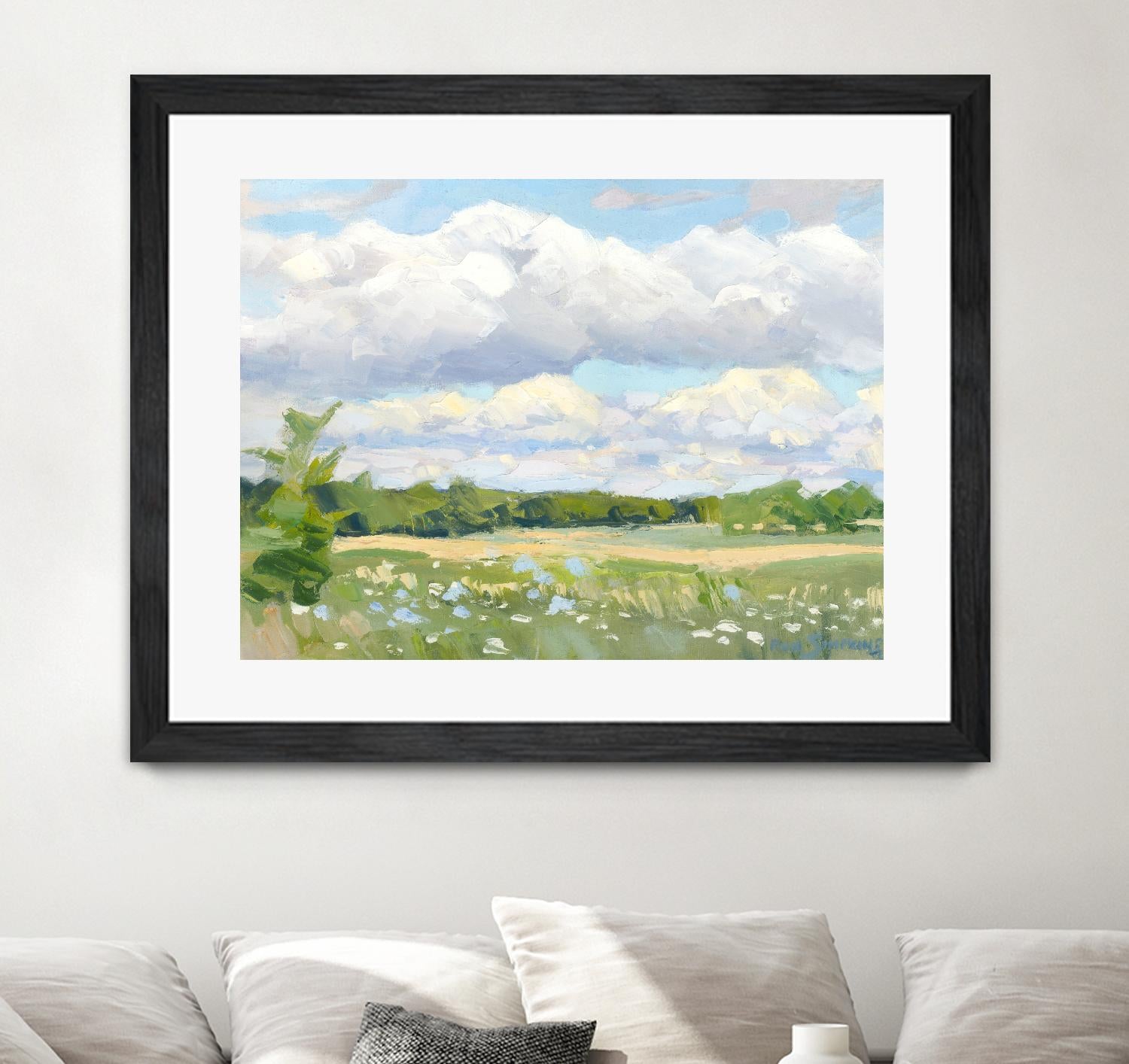 Blue Chickory Fields by Ron Simpkins on GIANT ART - green landscape canadiens