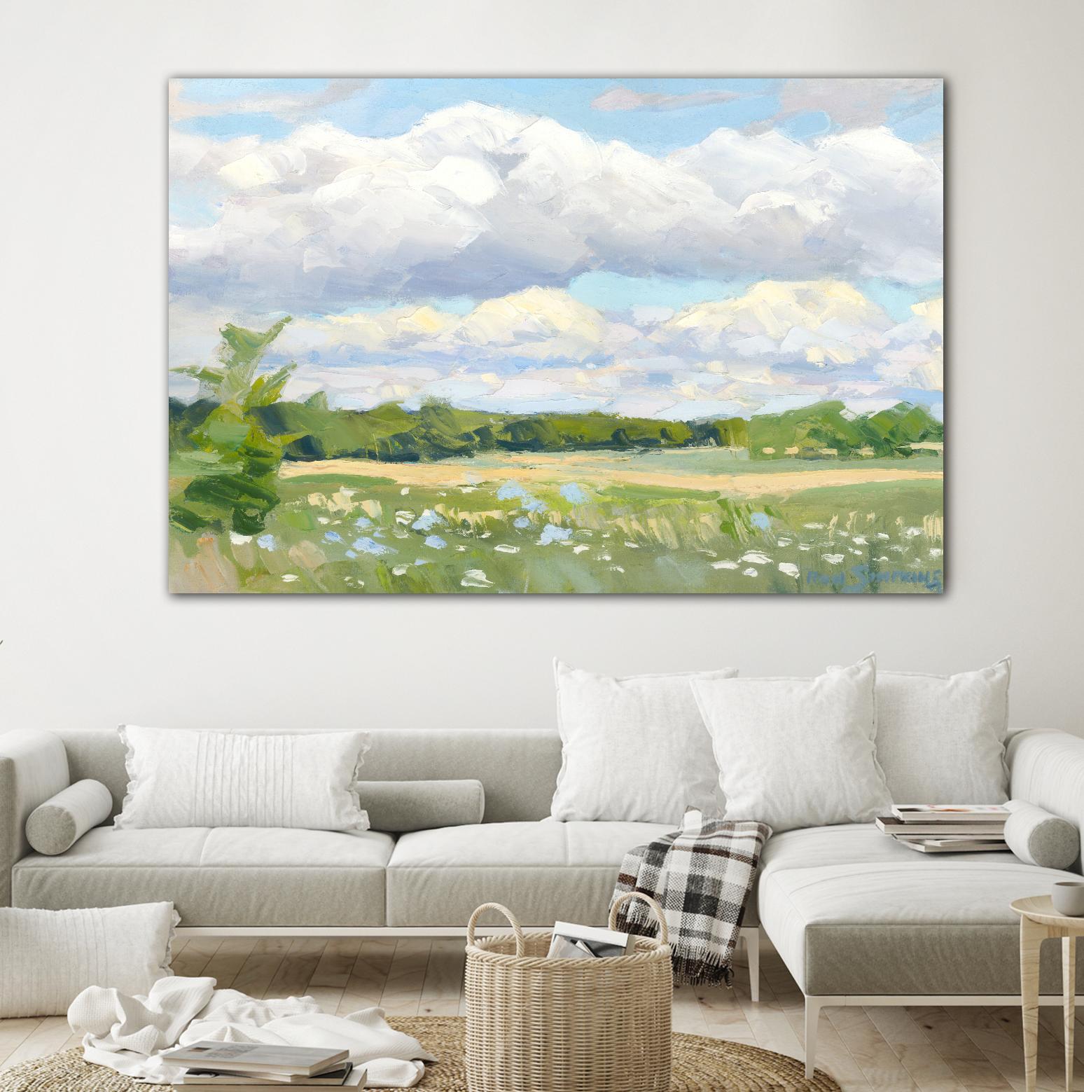 Blue Chickory Fields by Ron Simpkins on GIANT ART - blue landscape