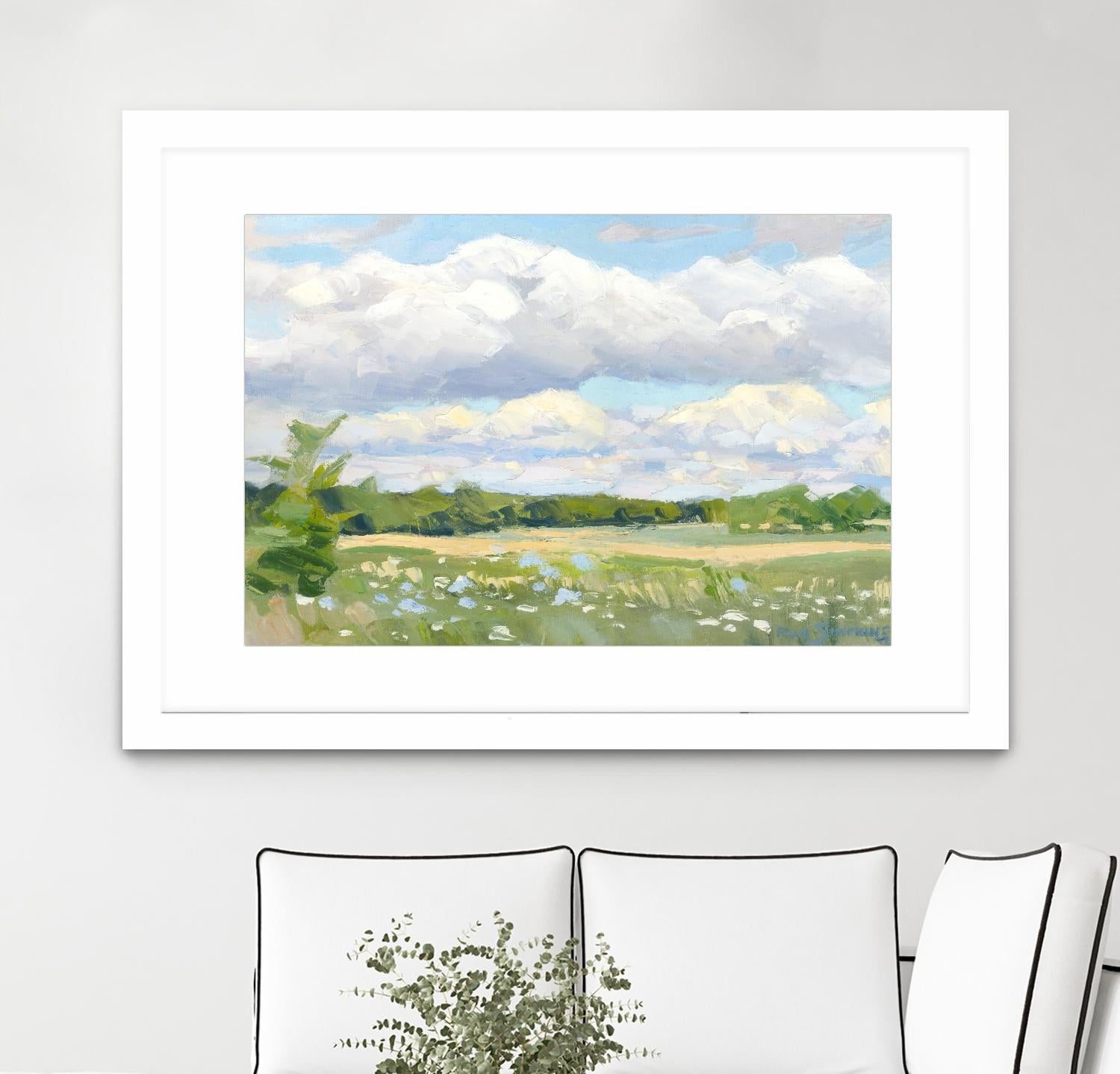 Blue Chickory Fields by Ron Simpkins on GIANT ART - green landscape canadien