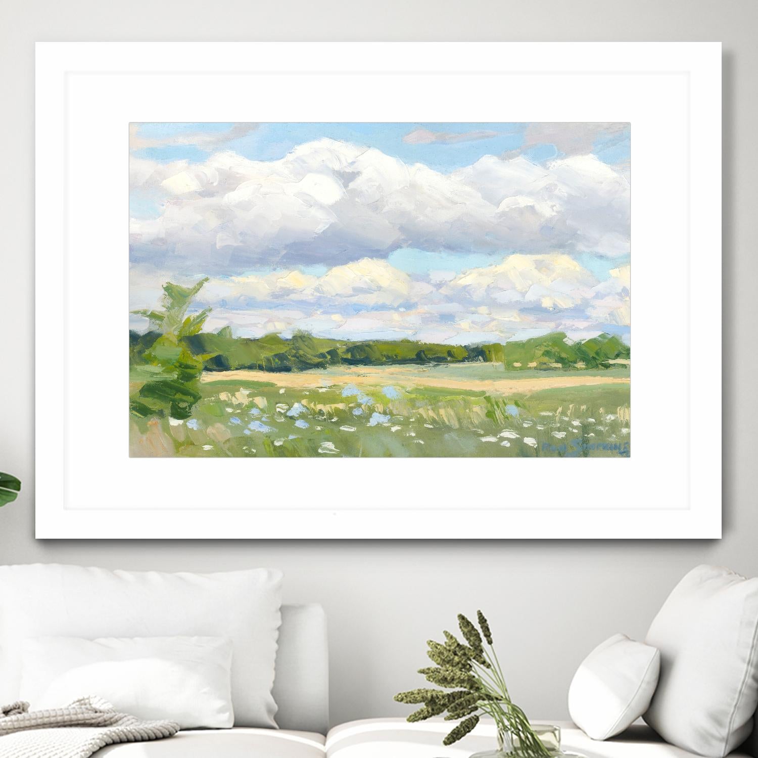 Blue Chickory Fields by Ron Simpkins on GIANT ART - green landscape canadien