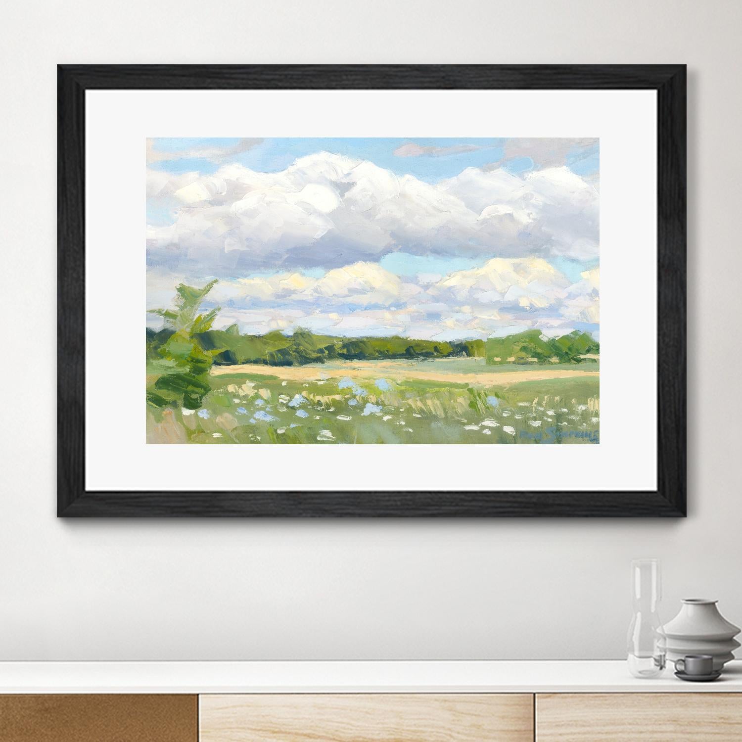 Blue Chickory Fields by Ron Simpkins on GIANT ART - green landscape canadien