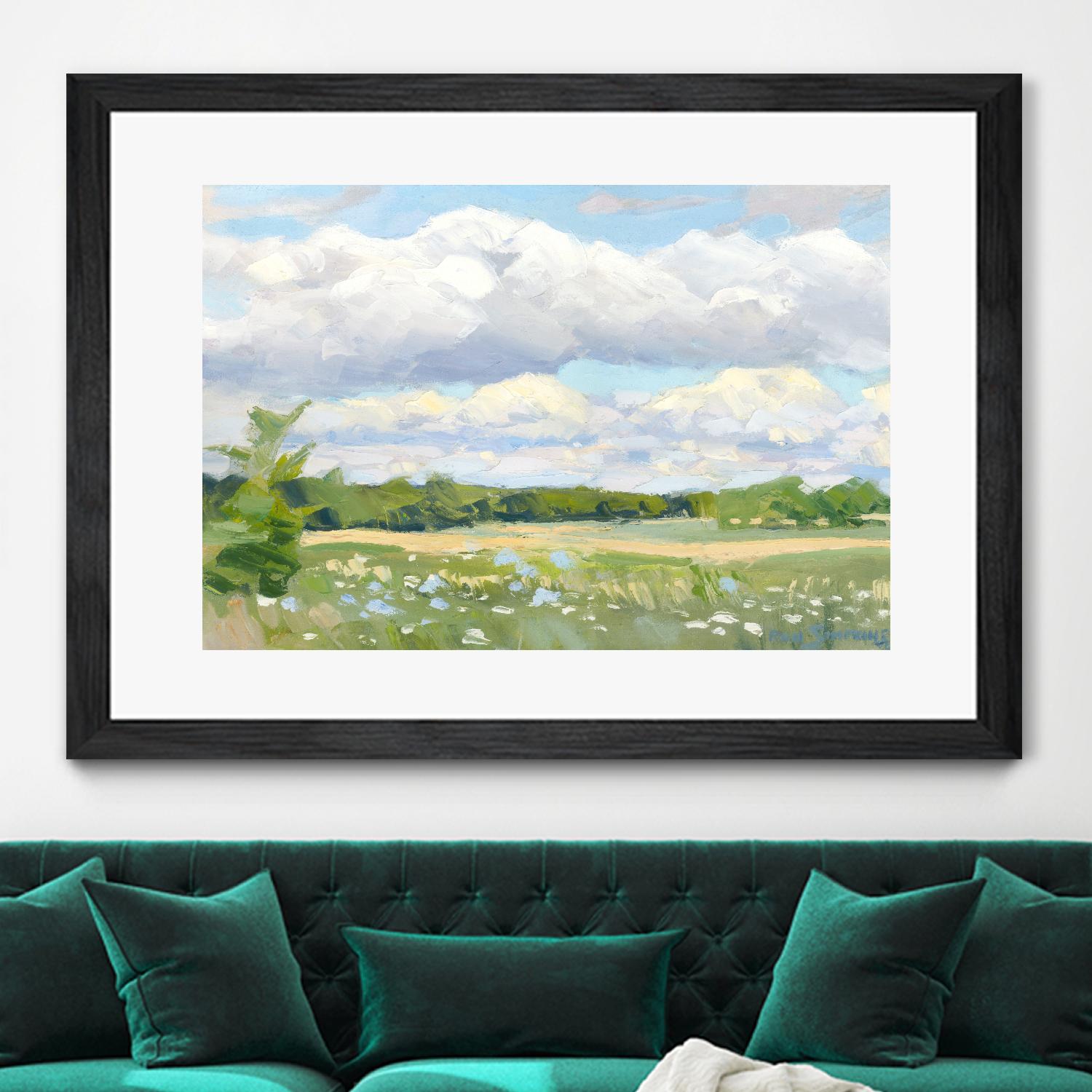 Blue Chickory Fields by Ron Simpkins on GIANT ART - green landscape canadien