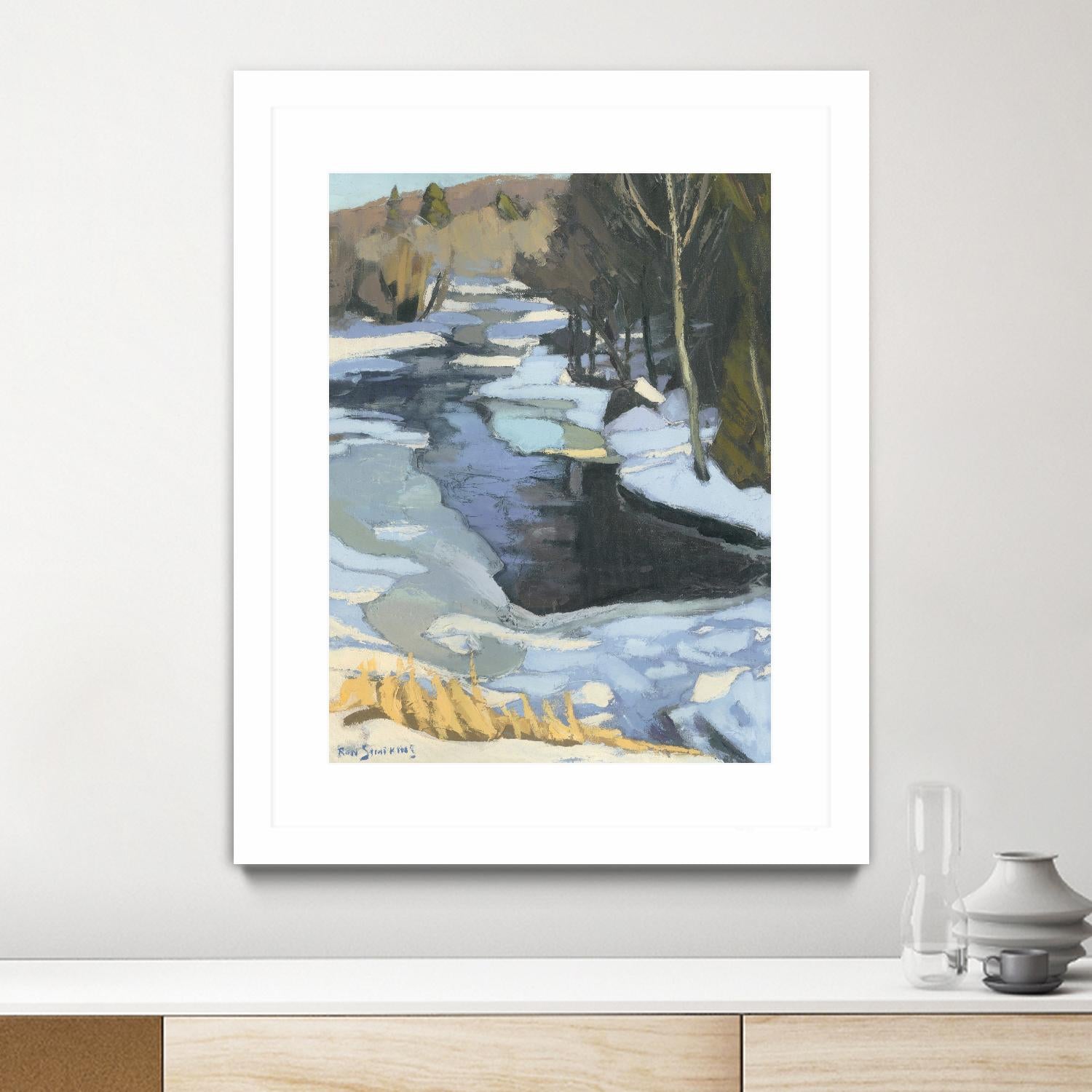 Blue Shadows by Ron Simpkins on GIANT ART - blue landscape rivière