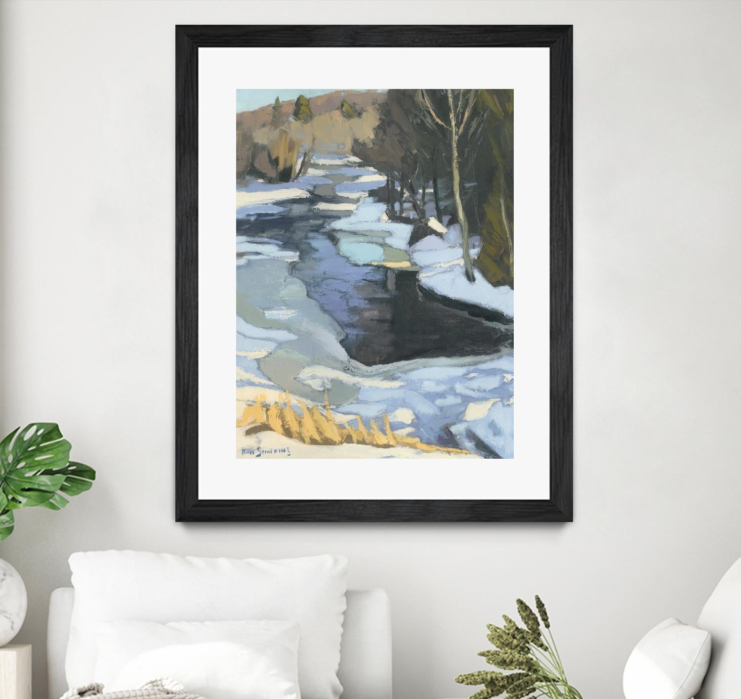 Blue Shadows by Ron Simpkins on GIANT ART - blue landscape rivière