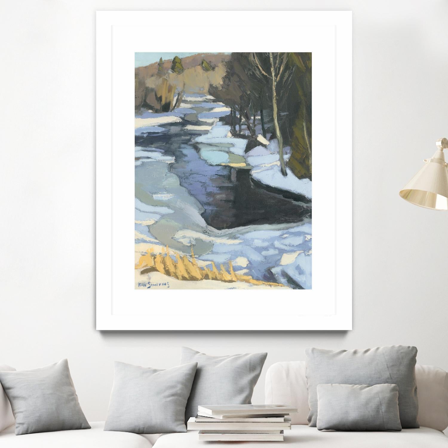 Blue Shadows by Ron Simpkins on GIANT ART - blue landscape rivière