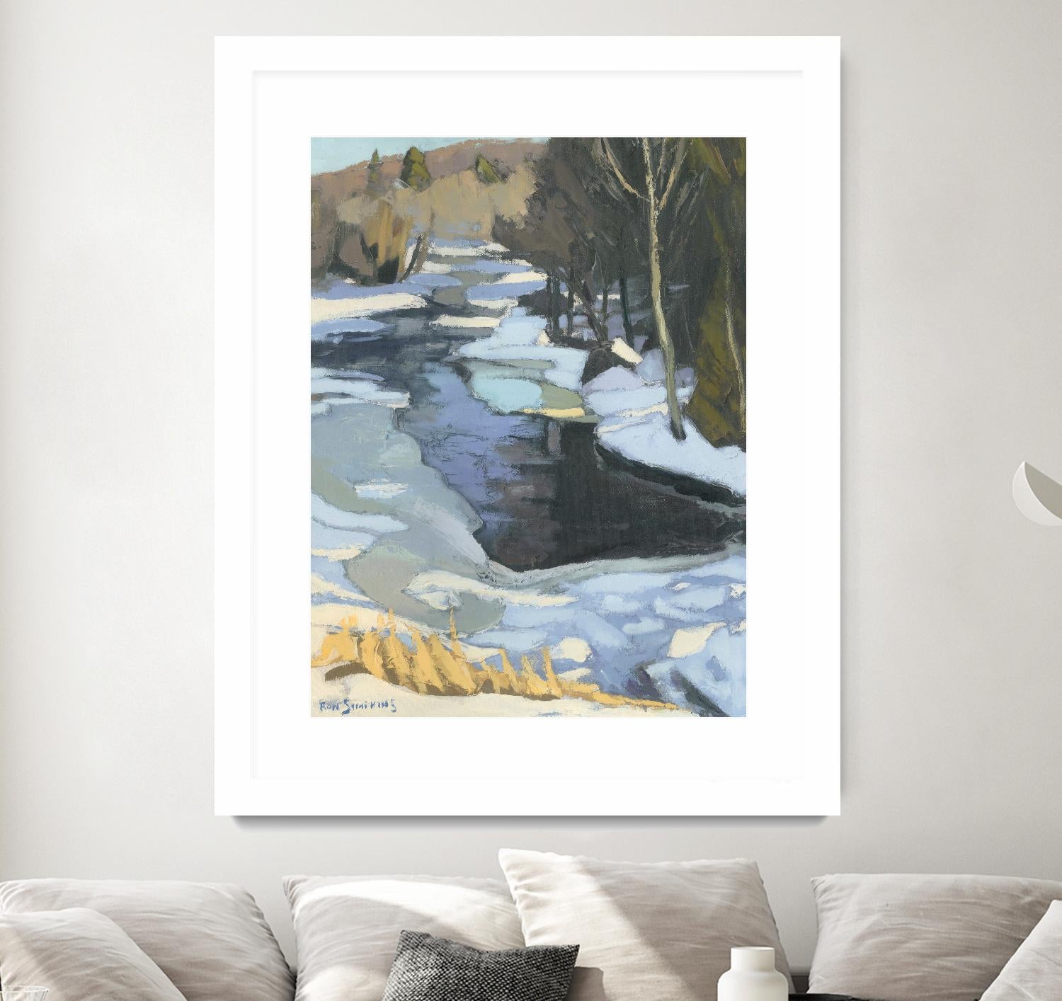 Blue Shadows by Ron Simpkins on GIANT ART - blue landscape rivière