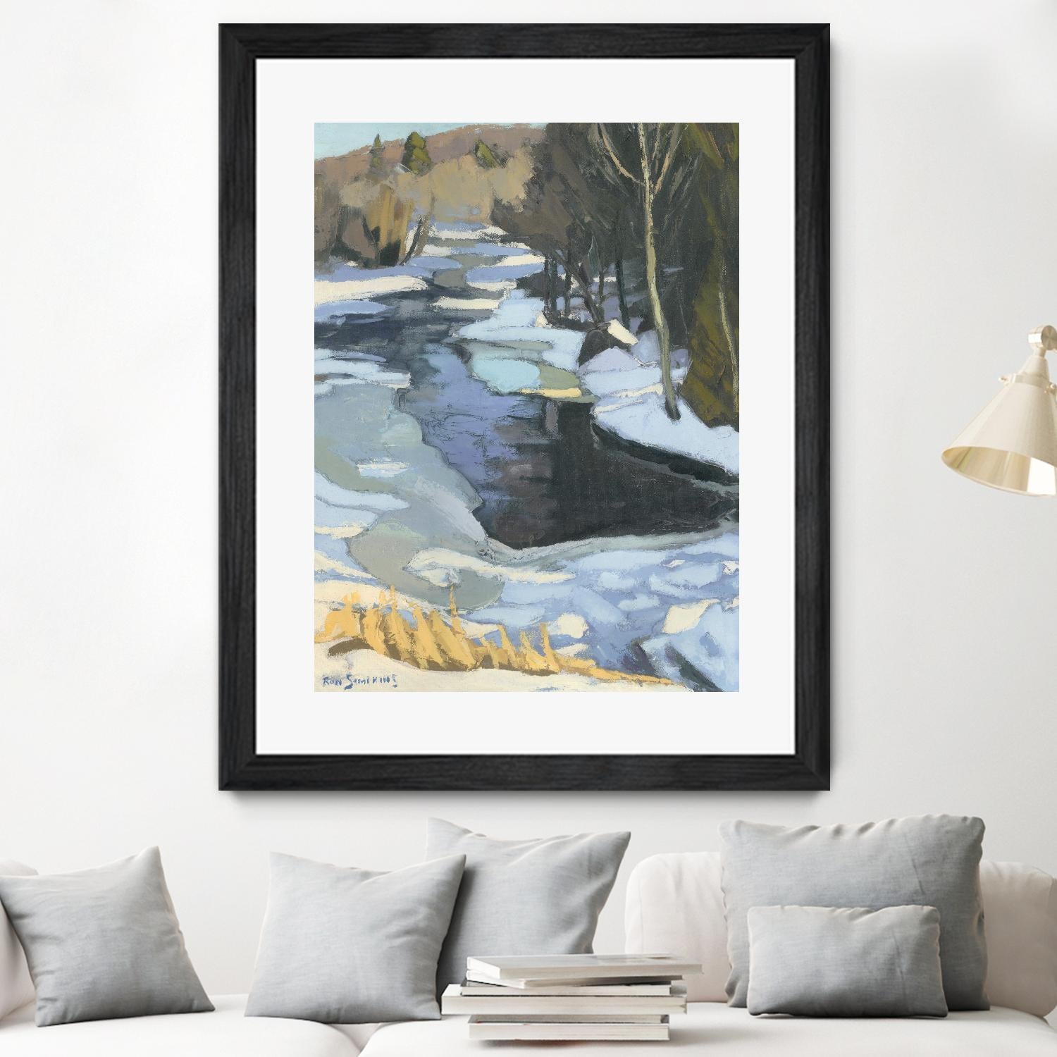 Blue Shadows by Ron Simpkins on GIANT ART - blue landscape rivière