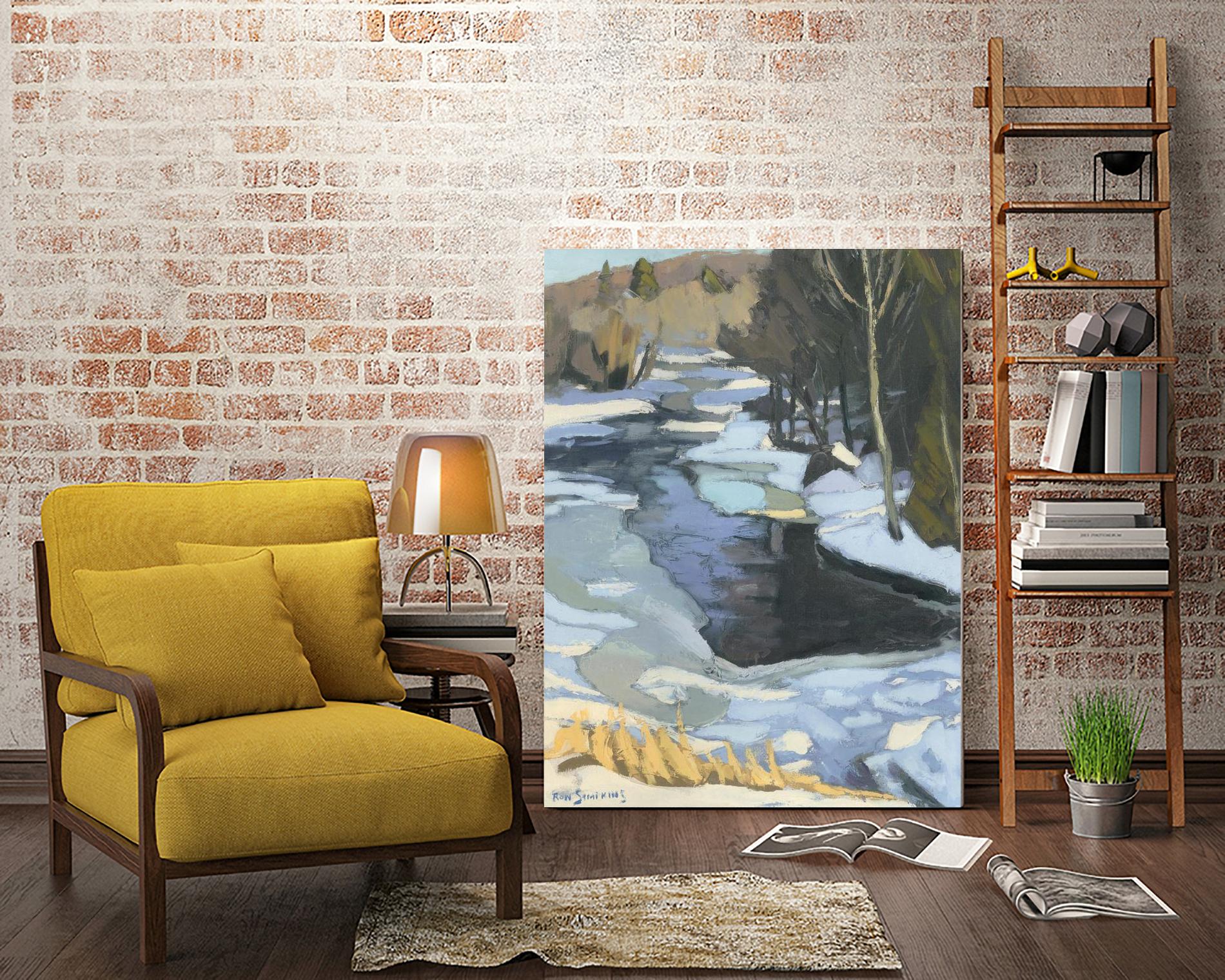 Blue Shadows by Ron Simpkins on GIANT ART - blue landscape rivière