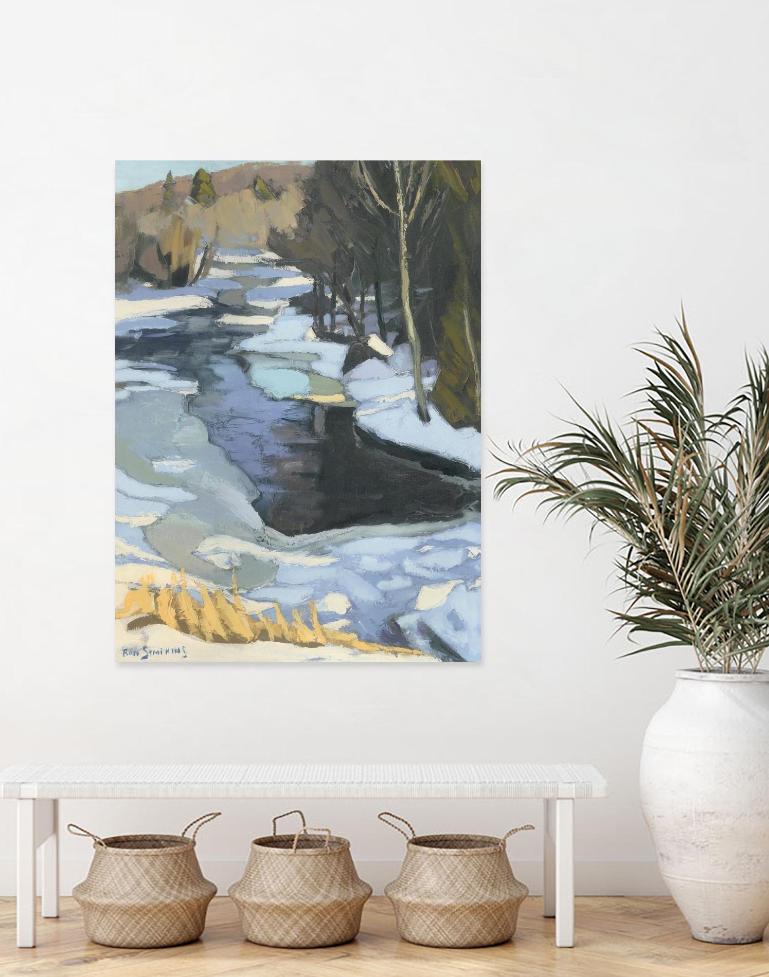 Blue Shadows by Ron Simpkins on GIANT ART - blue landscape rivière