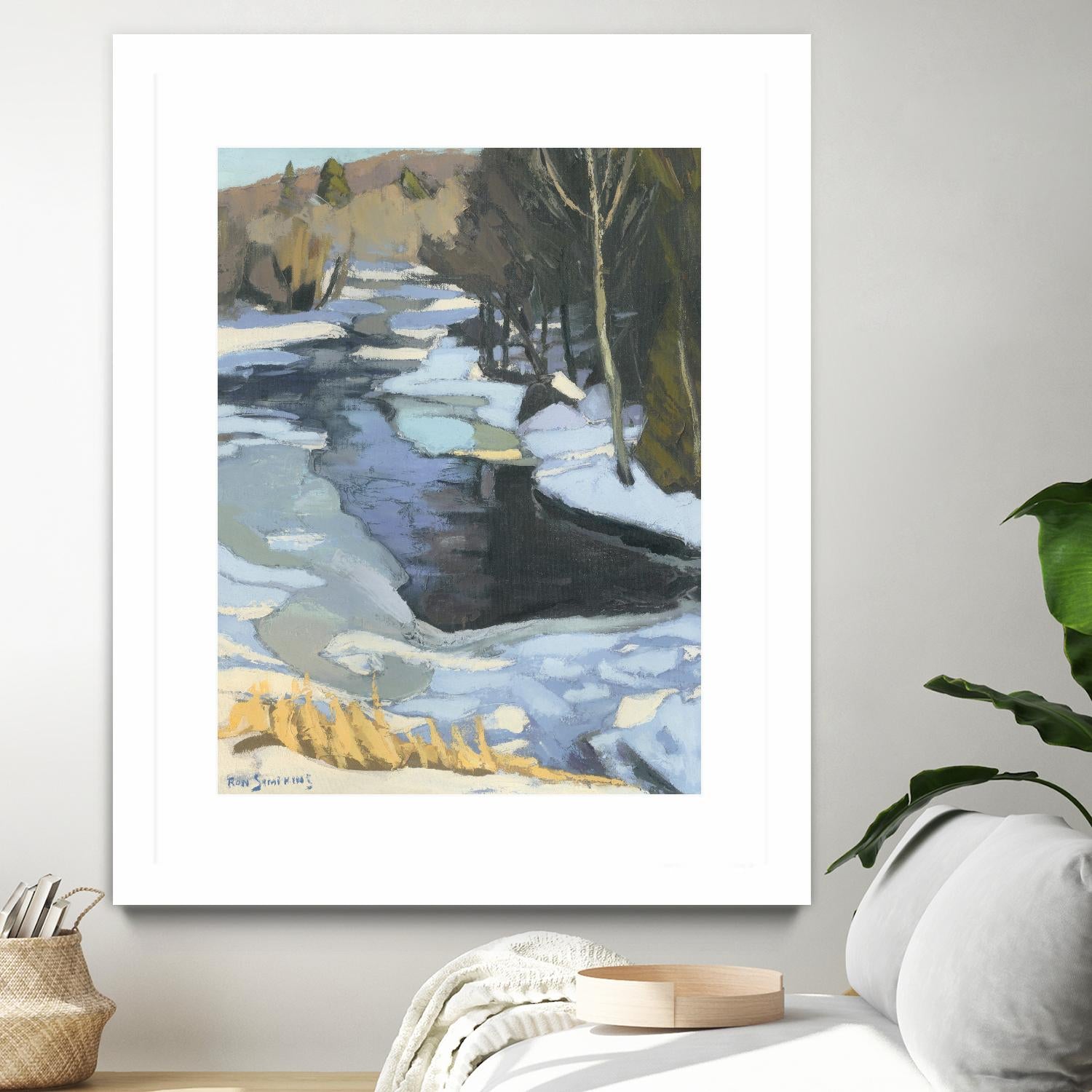 Blue Shadows by Ron Simpkins on GIANT ART - blue landscape rivière