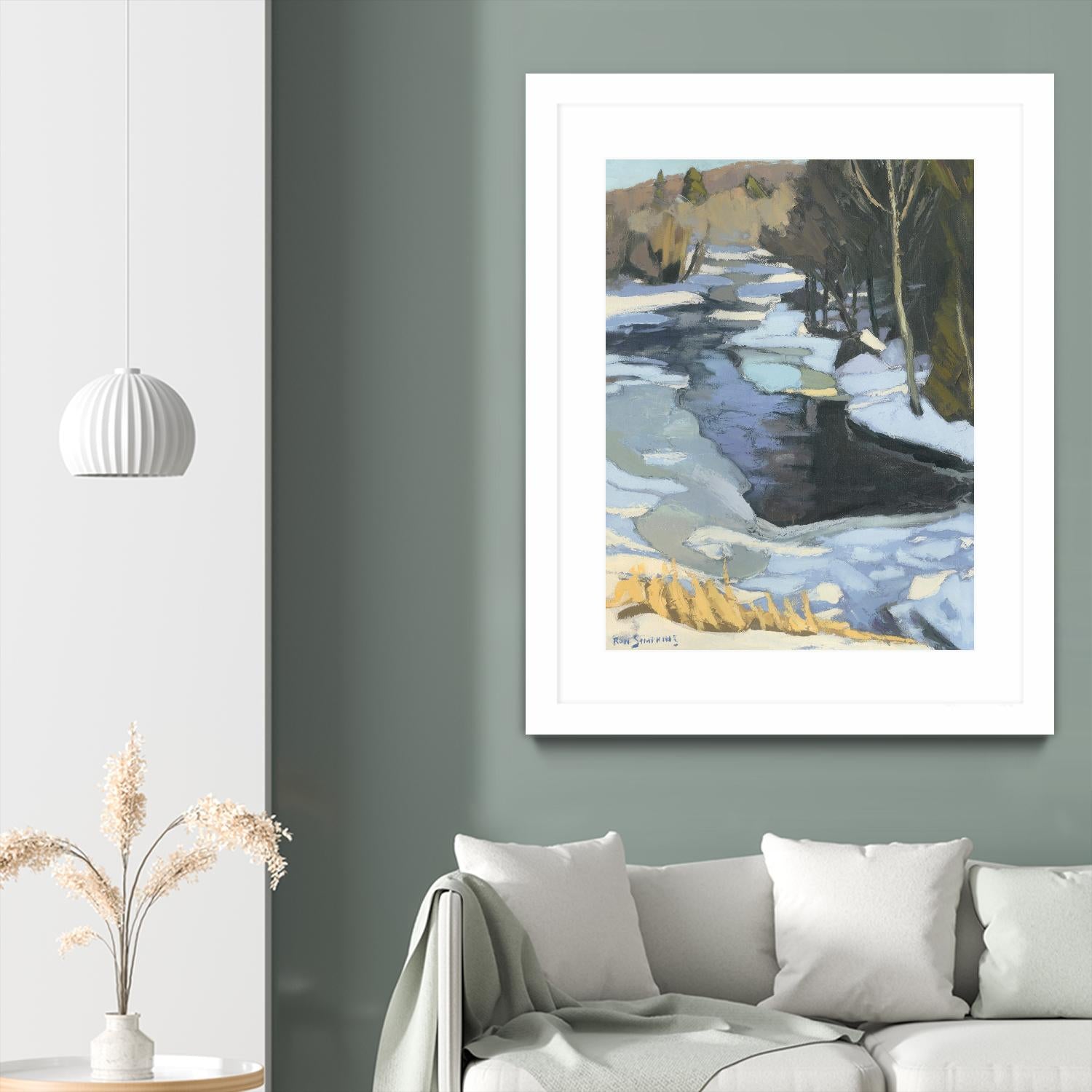 Blue Shadows by Ron Simpkins on GIANT ART - blue landscape rivière